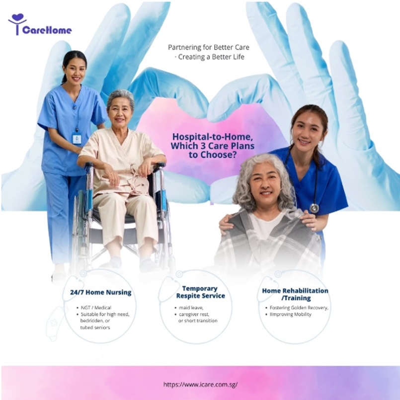Elderly caregiver providing daily home support for seniors in Singapore